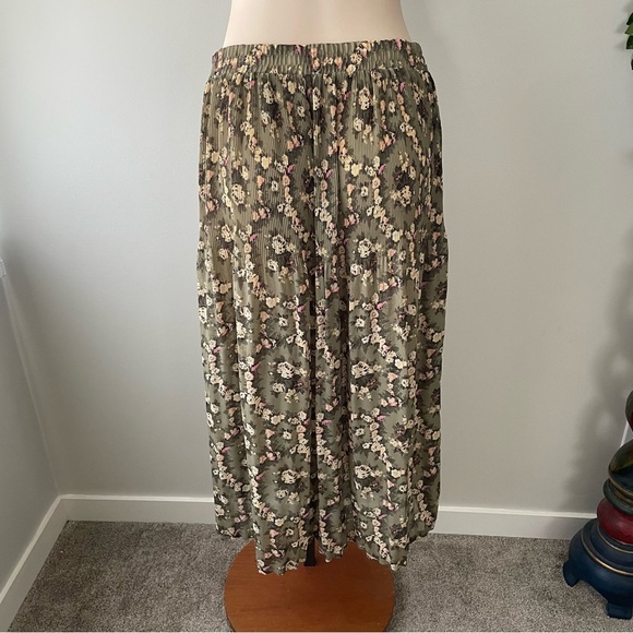 Vintage Sag Harbor Green Midi Skirt Fairycore Fairy Boho Bohemian Hippie Medium - Picture 2 of 6